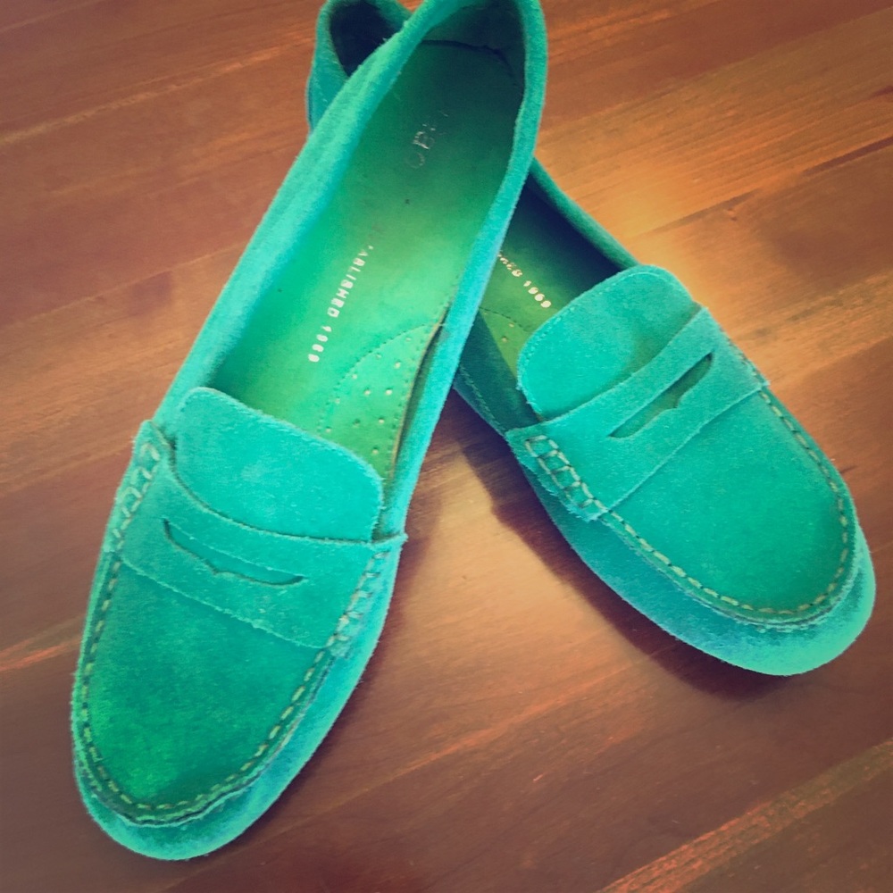 Green Suede Gap Loafers